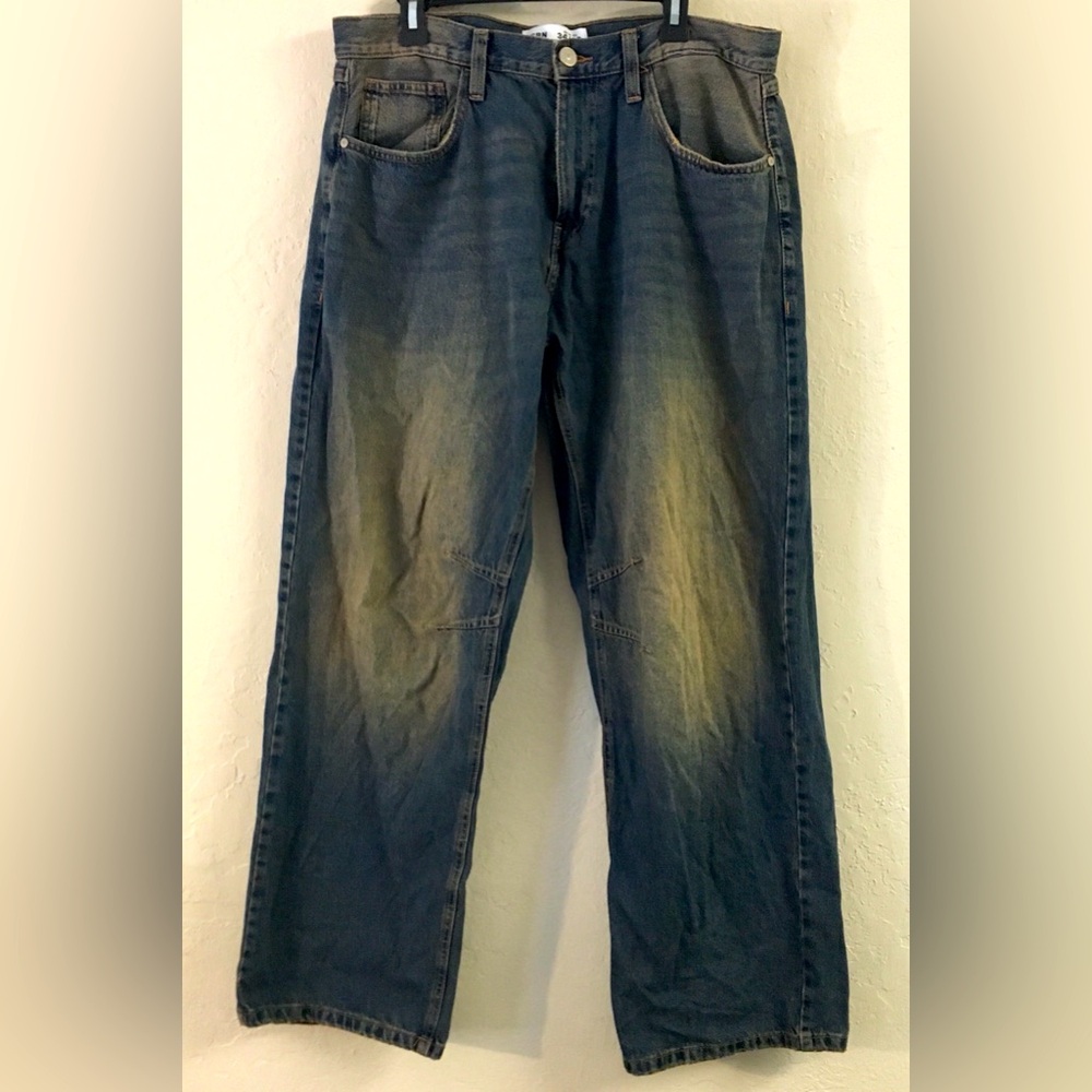 FSBN Ultra Baggy Jeans 34W X 32 100% Cotton Oversized Relaxed Fit Casual Denim